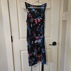 Express Navy Blue Floral Midi Dress